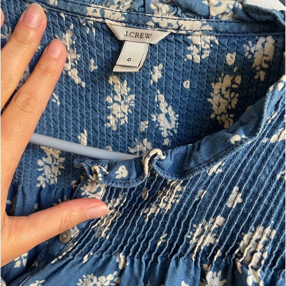 J.Crew Blue Floral Button Down Blouse - Picture 3 of 3
